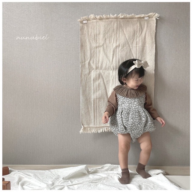 ラスト1点 S【即納】nunubiel // pansy romper & bonnet K3073