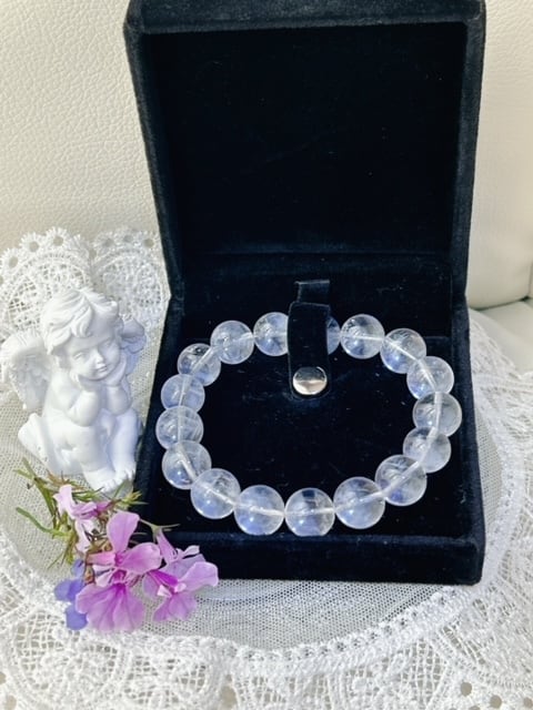 ブルーエンジェルラダークォーツ 高品質 4A+ 12.5~13㎜ ブレスレット ケース付き