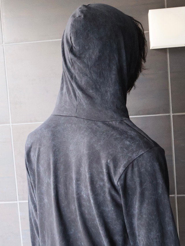 washed design compact hoodie