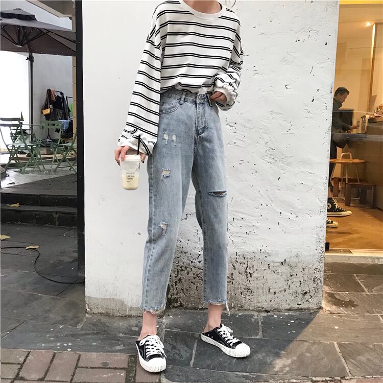 レディース カットオフダメージデニムパンツ 韓国ファッション通販 Nosweat レディース カットオフダメージデニムパンツ 韓国ファッション通販 Nosweat