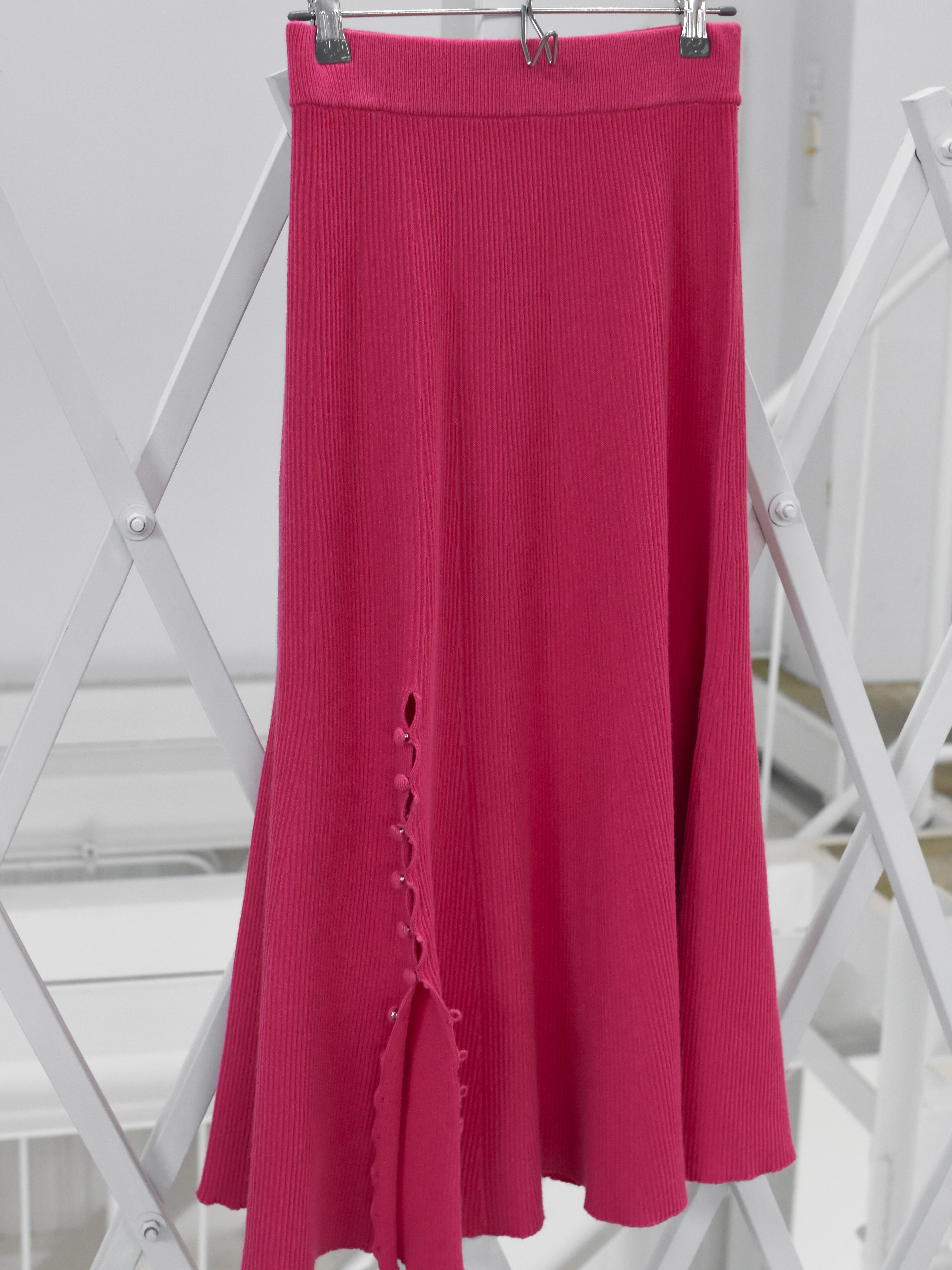 slit knit flare skirt（magenta pink）