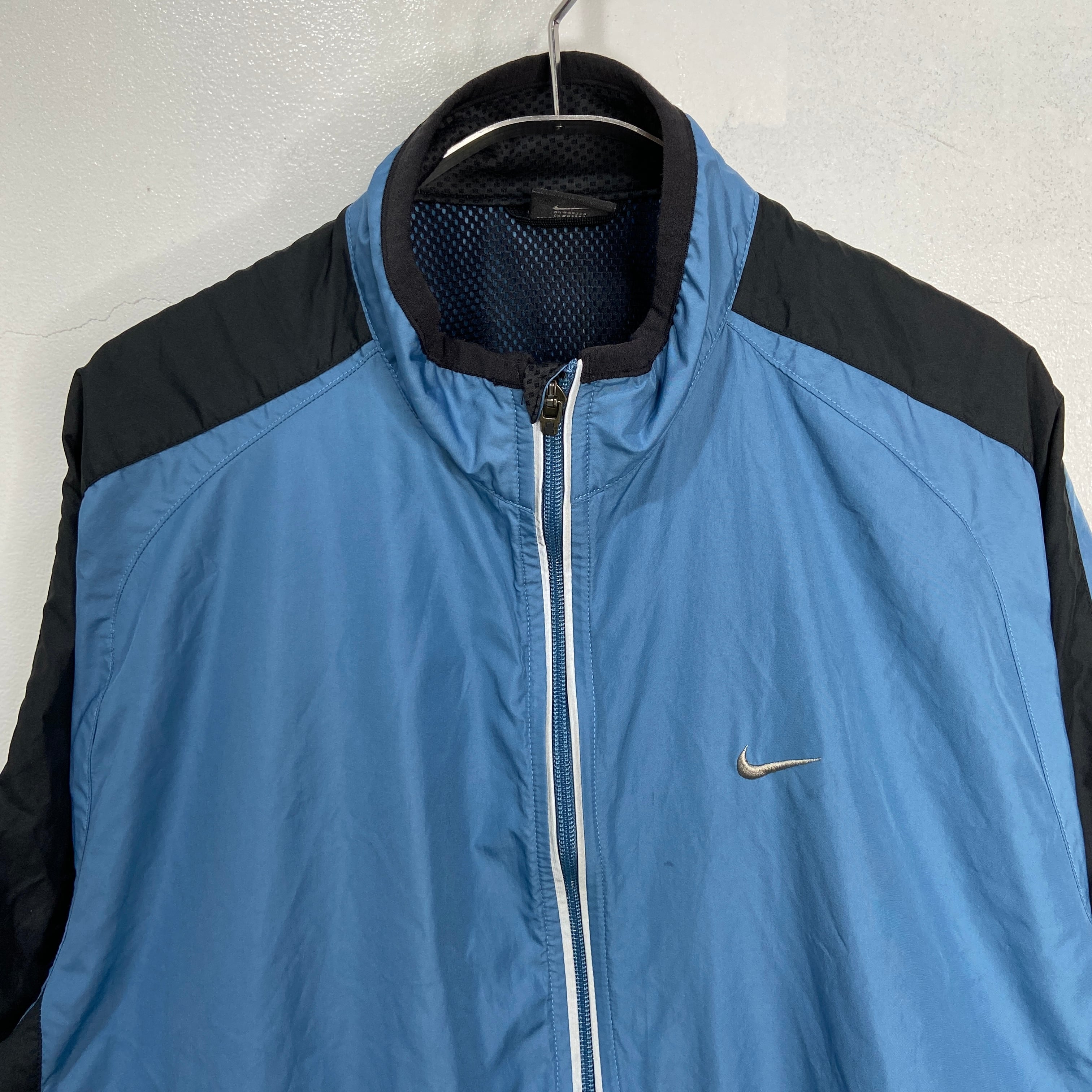 00s NIKE ナイロントラックジャケット スウォッシュロゴ ブルー系 M