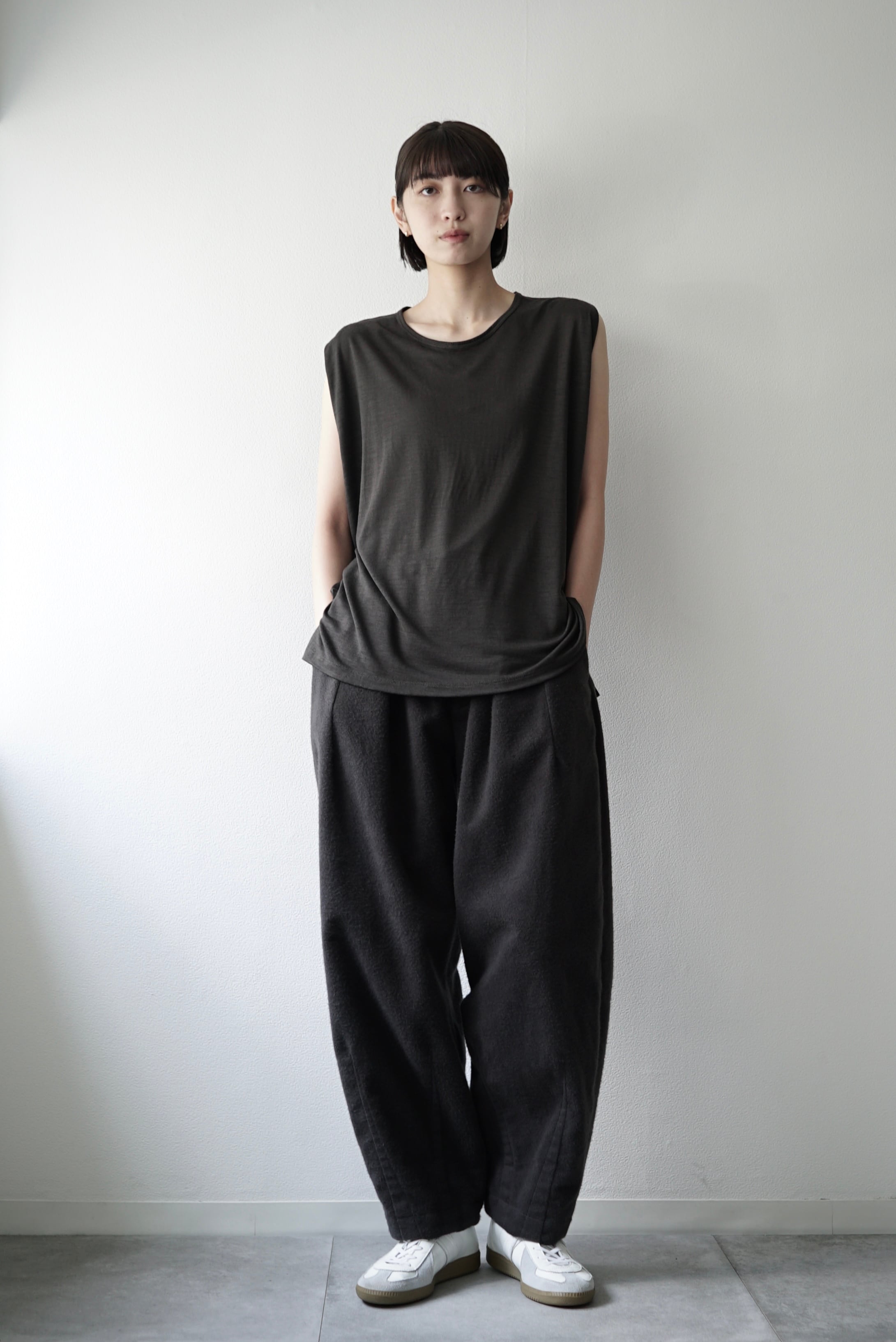 Super120s Washable Wool Jersey / Oversized Tank Top Ⅱ Super120s Washable Wool Jersey / Oversized Tank Top Ⅱ