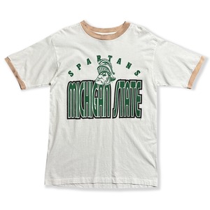 Michigan State University Printed Ringer T-Shirt. TRUE-FAN SPORTSWEAR