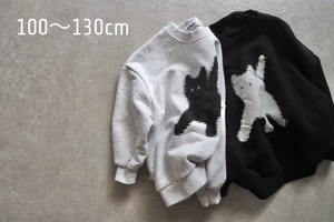 【elly molly】shadow cat トレーナー (White)100〜130cm【230915el】