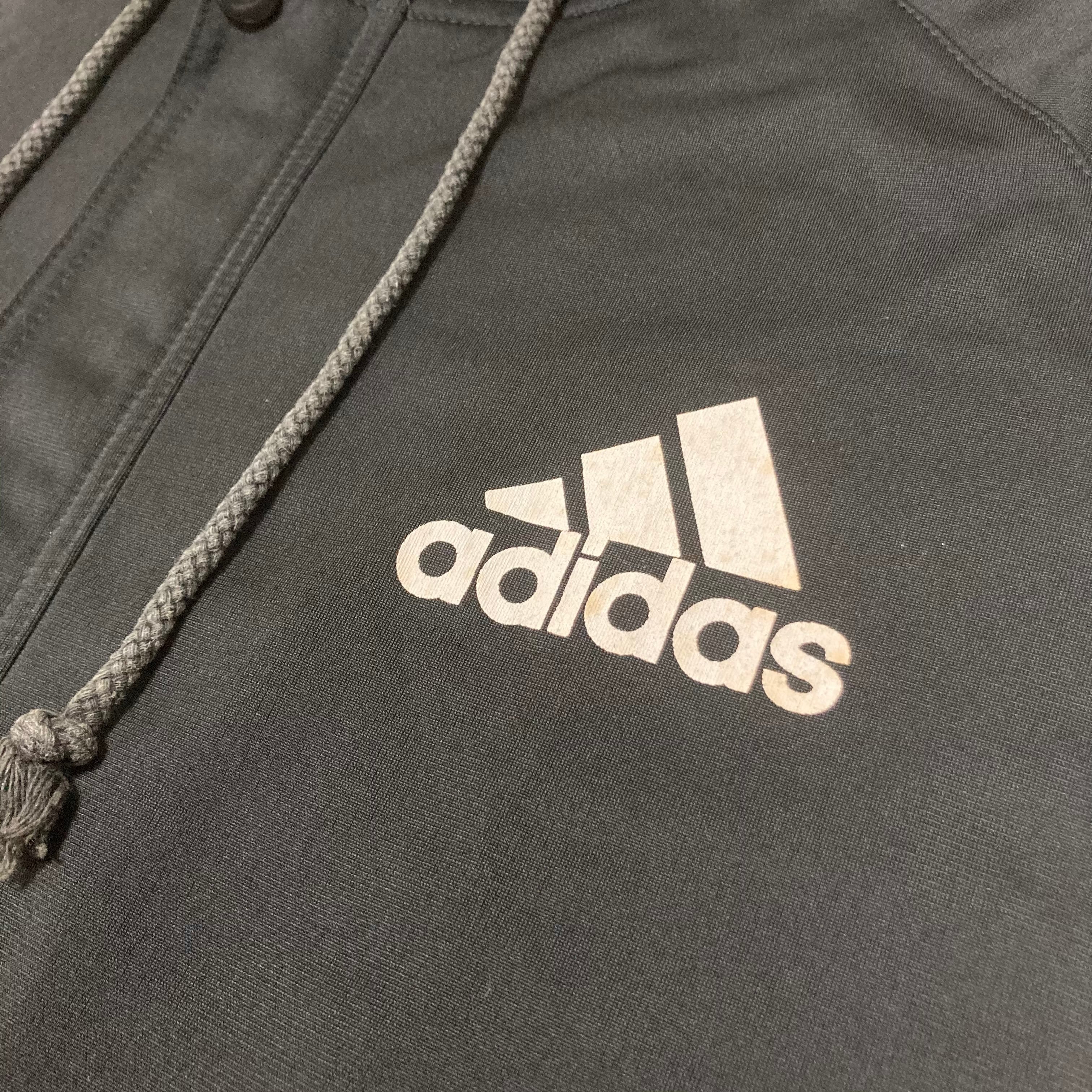 サイズ表記L90s adidas アディダス ロゴフーディー パーカー 国旗タグ