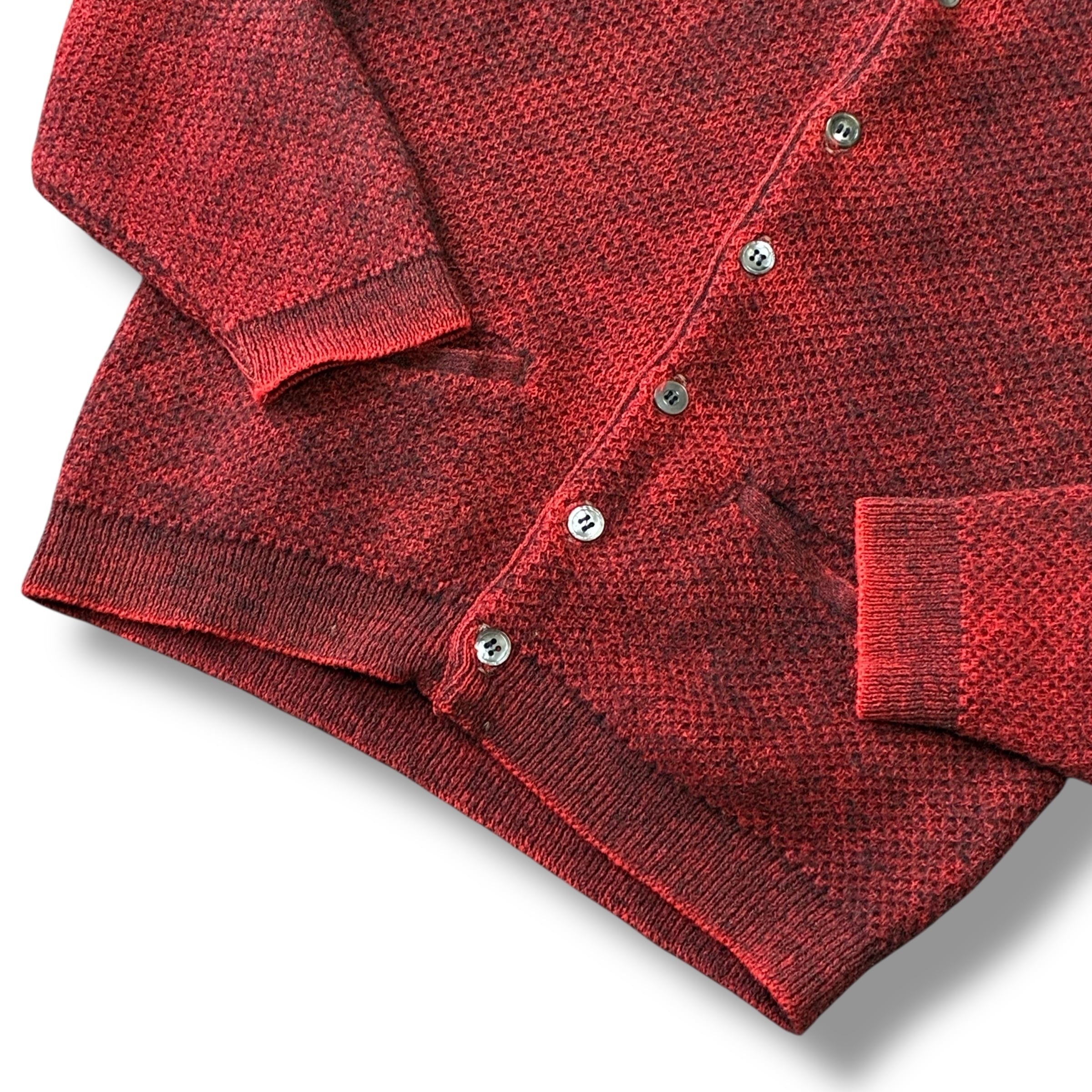 mohair 70%］60's Jockey“モヘア カーディガン“赤×黒 ミックスニット