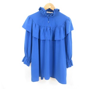 80s Yves Saint Laurent  フリル ドレス ブラウス シャツ sizeS/イブサンローラン 1002