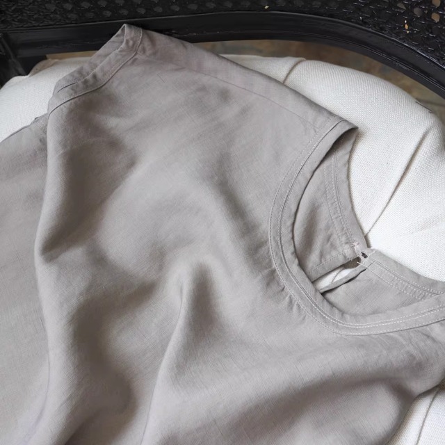 【ワイドシルエット半袖風クルーネックカットソー 】P00300