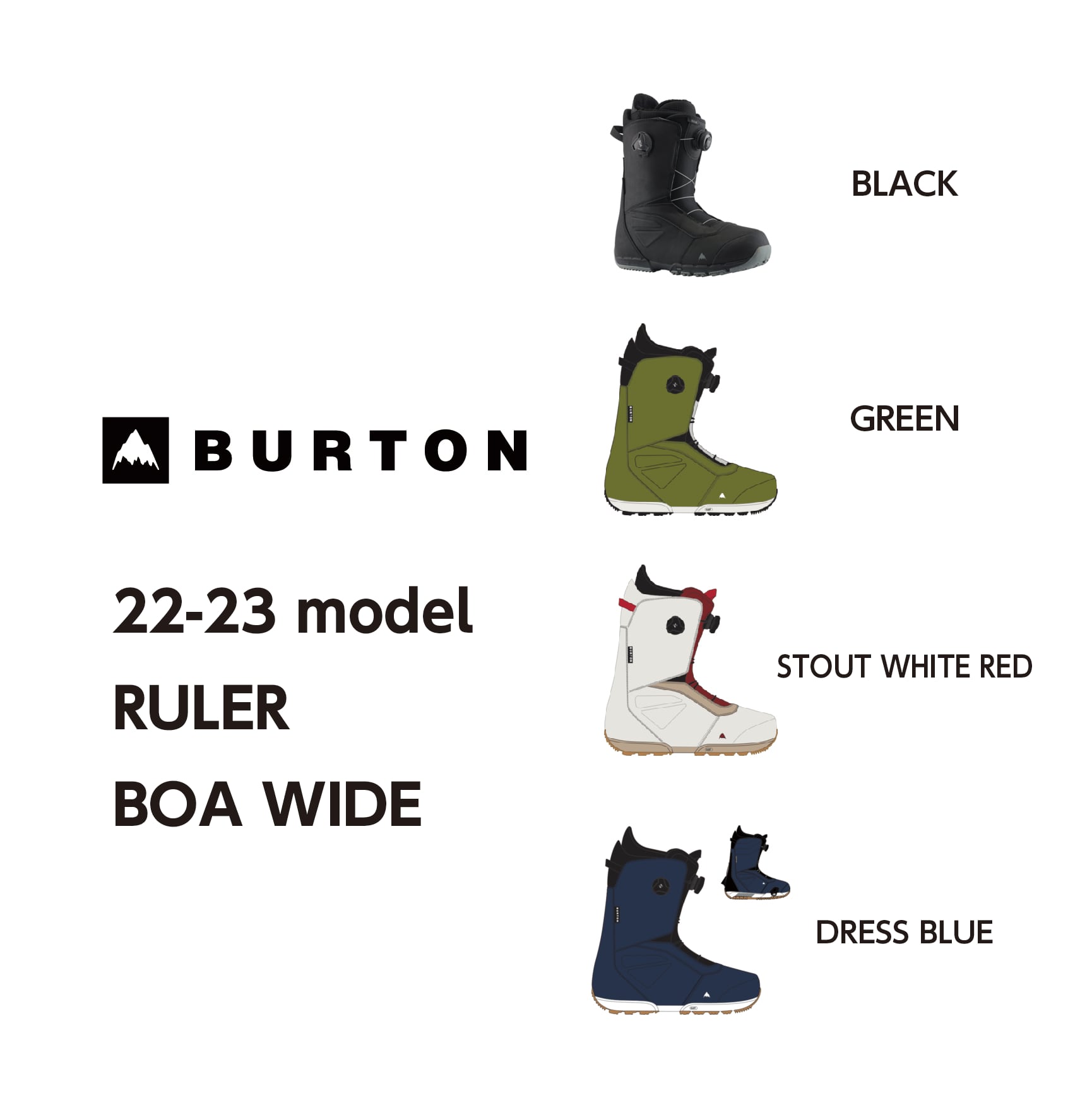 ハーフ バートン BURTON ルーラー ボア ワイド BoA スノーボード ててしまっ