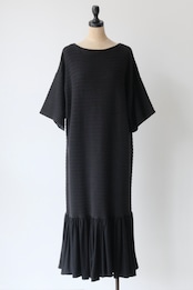 Vuokko ribbed jersey frilled hem dress