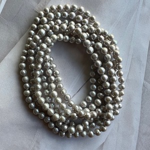 GRAYSILVER  Long Pearls Necklace