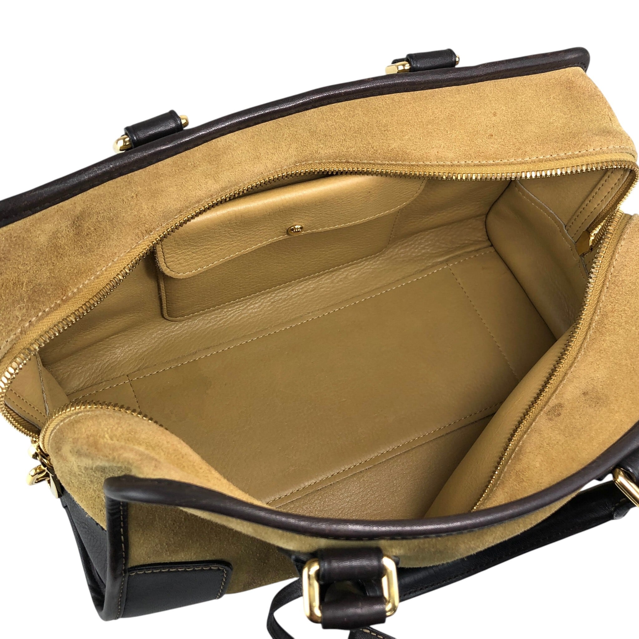 LOEWE ロエベ アマソナ28 ハンドバッグ ベージュ アナグラム スエード