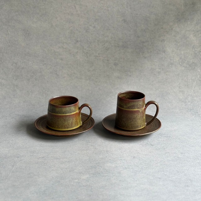 松塚裕子   モスブラウン  カップ&ソーサー