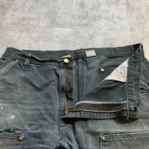 USA製 ブラック ダブルニー Carhartt B01 BLK 38×30 詳細写真8