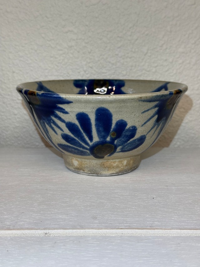 横田屋窯 4.5寸マカイ 唐草 コバルト 蛇の目なし