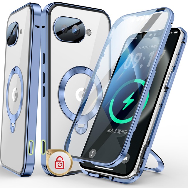 【360°回転MagSafe対応リングスタンド・最新4重ロック・高透ガラス】全面保護・レンズ保護 Google Pixel 10a 用ケース