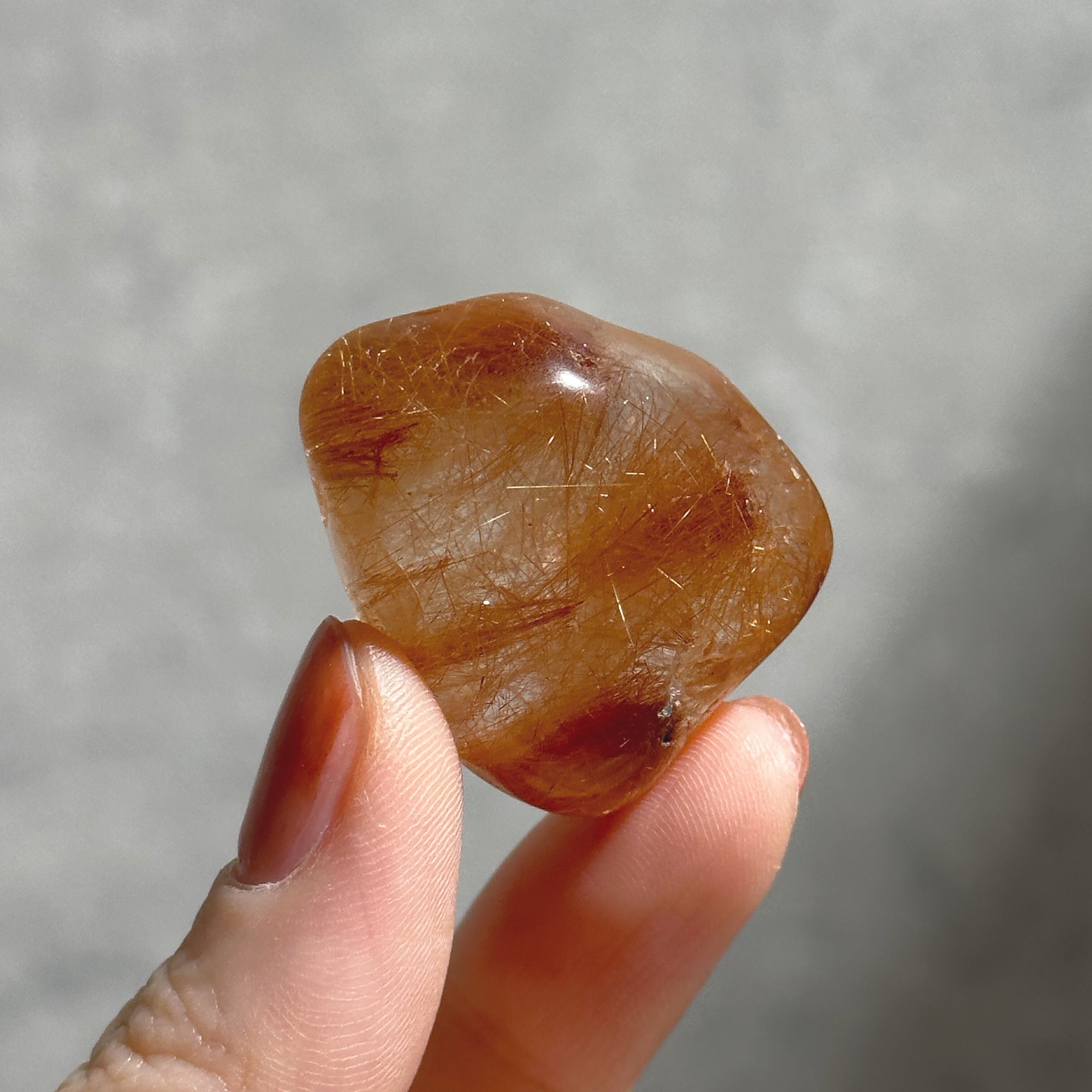 ルチルインクォーツ タンブル02◇ Rutile in Quartz◇天然石・鉱物・パワーストーン