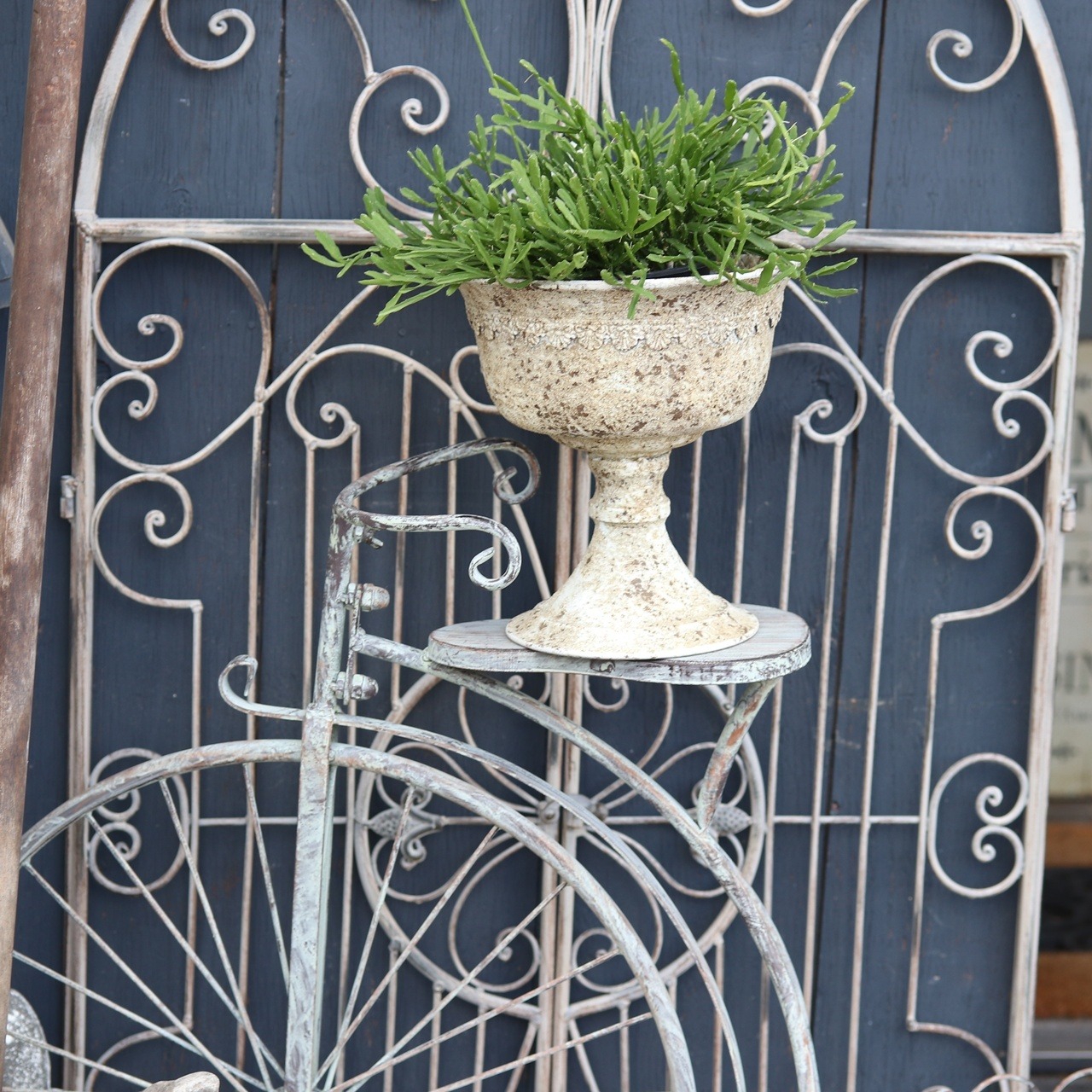 植木鉢　アンシャンカップGY　アンティーク調　シャビーシック　オシャレ　UF563