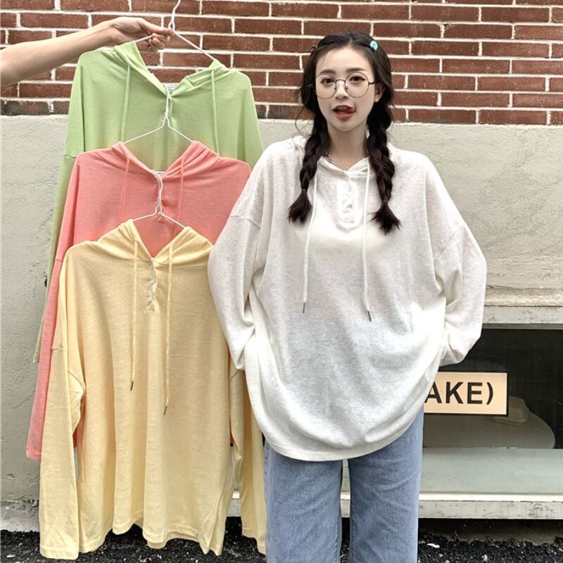 サマーカラールーズギャザーTシャツ 薄手 ロング 夏物 YY-ファッション55647468214