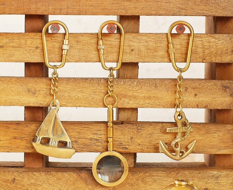 インド製ブラス・キーリング(ヨット・ルーペ)