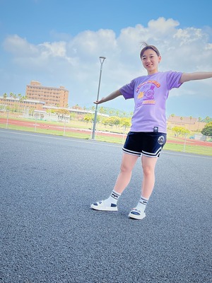 “I AM ON YOUR SIDE”T-shirt(DRY) colour Lightpurple×Yellow×Purple