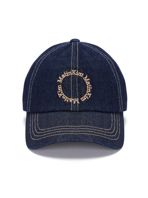 [MATIN KIM] DENIM CIRCLE LOGO BALL CAP IN BLUE
