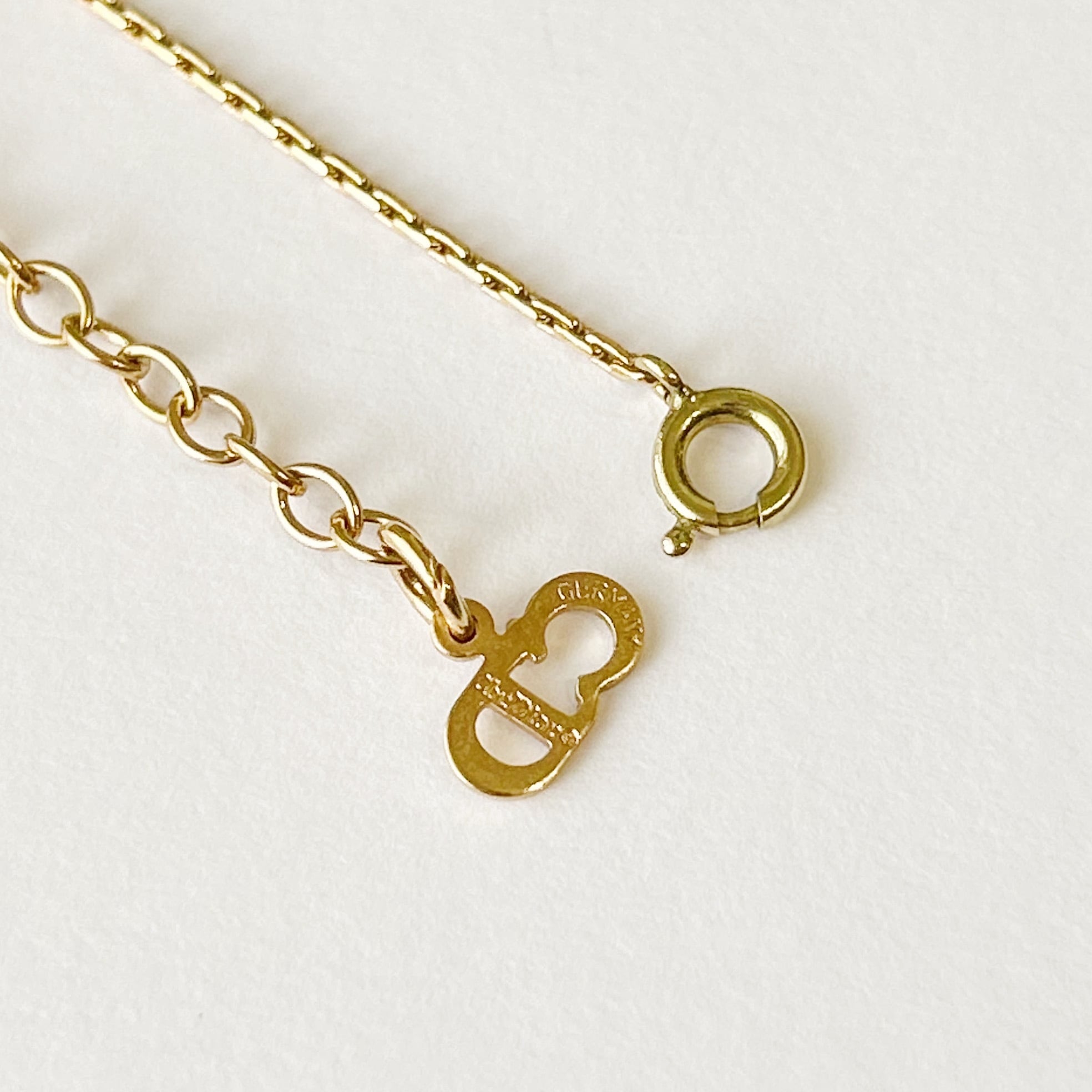 N7169】Christian Dior one stone logo necklace/クリスチャン