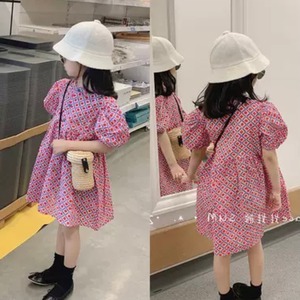 子供服 90〜140 パフスリーブ ミディ丈 ワンピース 半袖 ドレス 送料無料 フレアスカート 鹿の子デザイン 子供 キッズコーデ キッズファッション キッズドレス キッズ 可愛い きれいめ エレガント クルーネック 春 夏 秋 ガーリー 韓国系 お出かけ 外出 きれいめカジュアル 着回し ファッション デート コーディネート 重ね着 休日 特別な日 お祝い 記念日 カジュアル 普段着 春コーデ 夏コーデ 秋コーデ 韓国 おしゃれ シンプル ゆったり 韓国ファッション ワンポイント コーデ リゾート