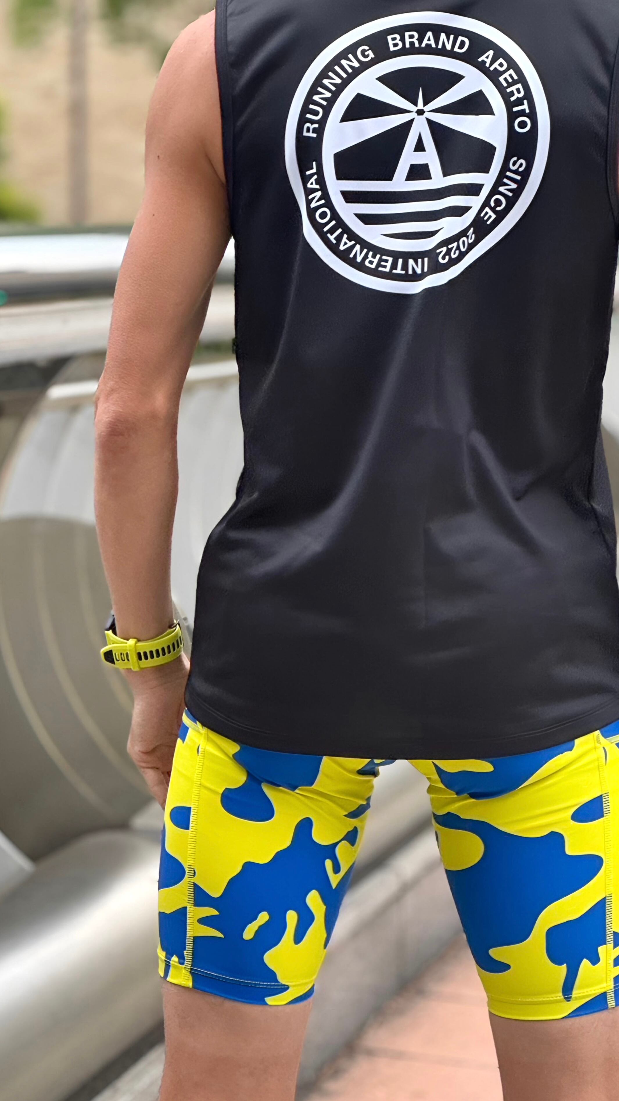 AP 124175】メンズ 全昇華アドバンスタイツ レモン迷彩柄 | aperto