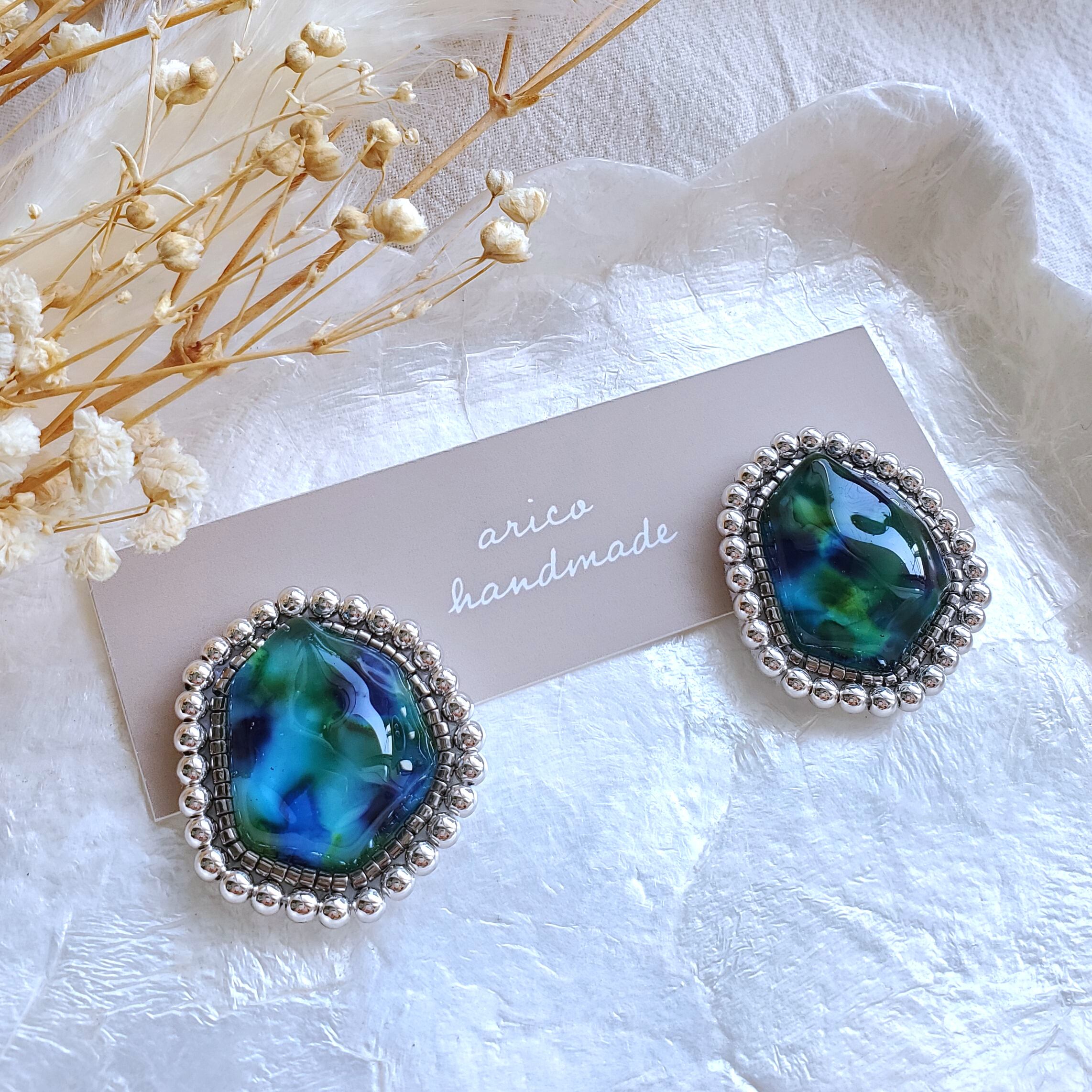 再販】【送料無料】art beads pierce/earring 【刺繍ピアス 再販】【送料無料】art beads pierce/earring 【刺繍ピアス
