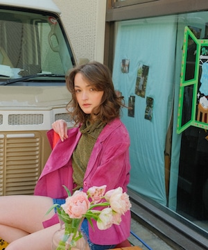 【送料無料】Pink suede jacket