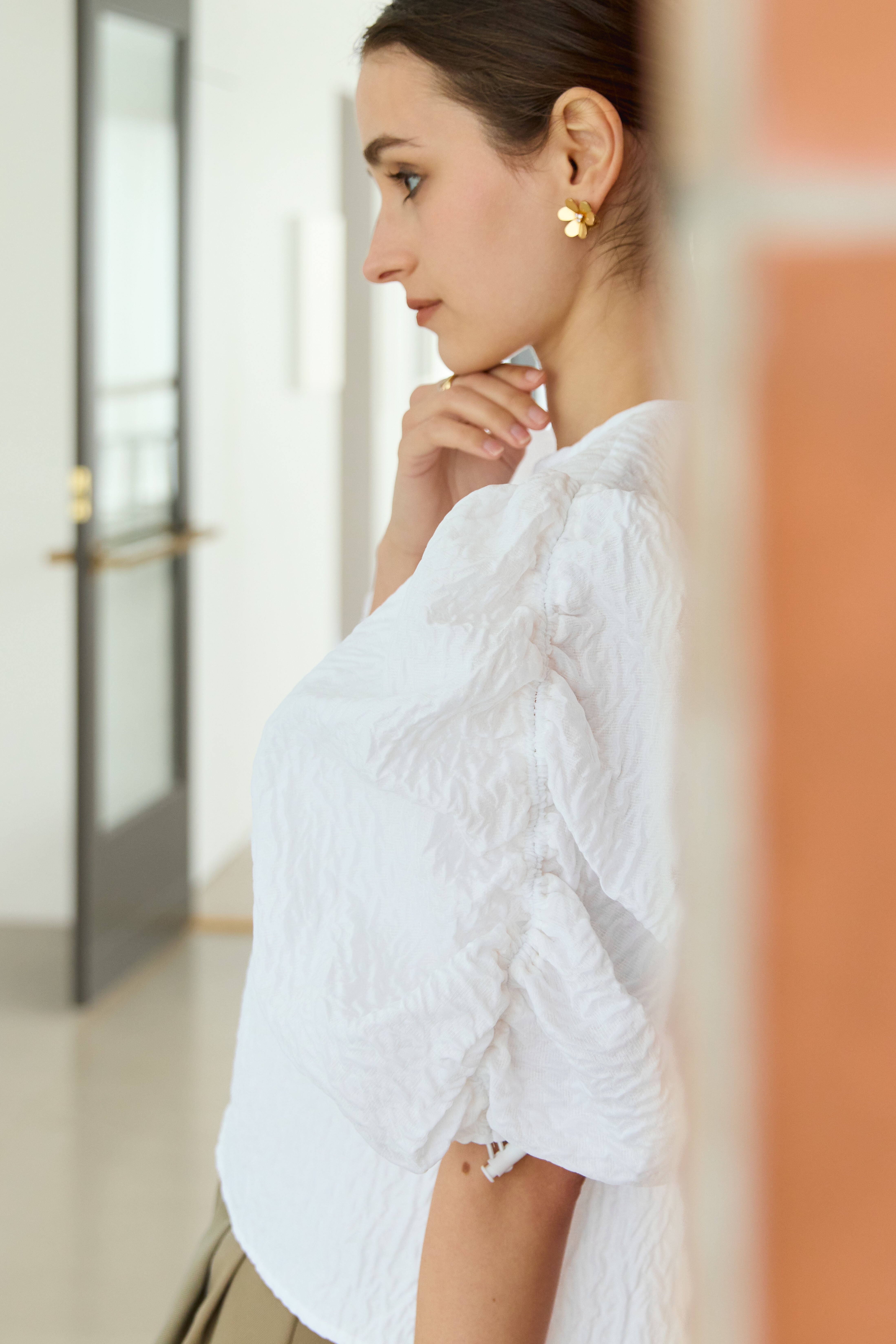 Jacquard spindle blouse | Bluelea