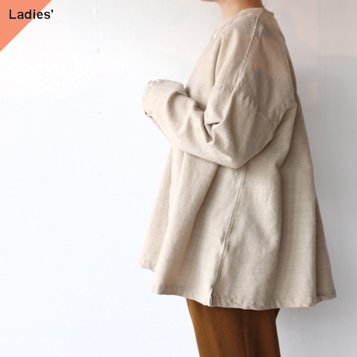 【ラスト１点】HARVESTY ウールコットンアトリエブラウス WOOL/ COTTON TWILL ATELIER BLOUSE　A42204　（Beige）