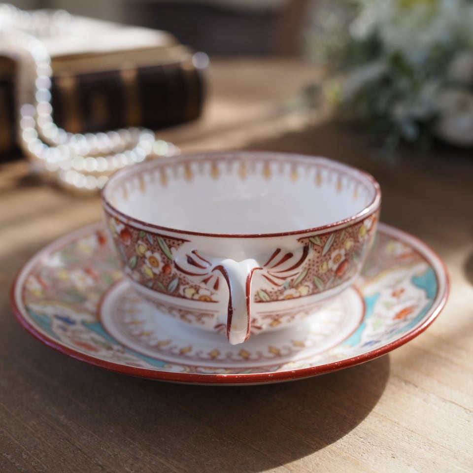 希少フランスアンティーク サルグミンヌ ミントン767 カップ＆ソーサー