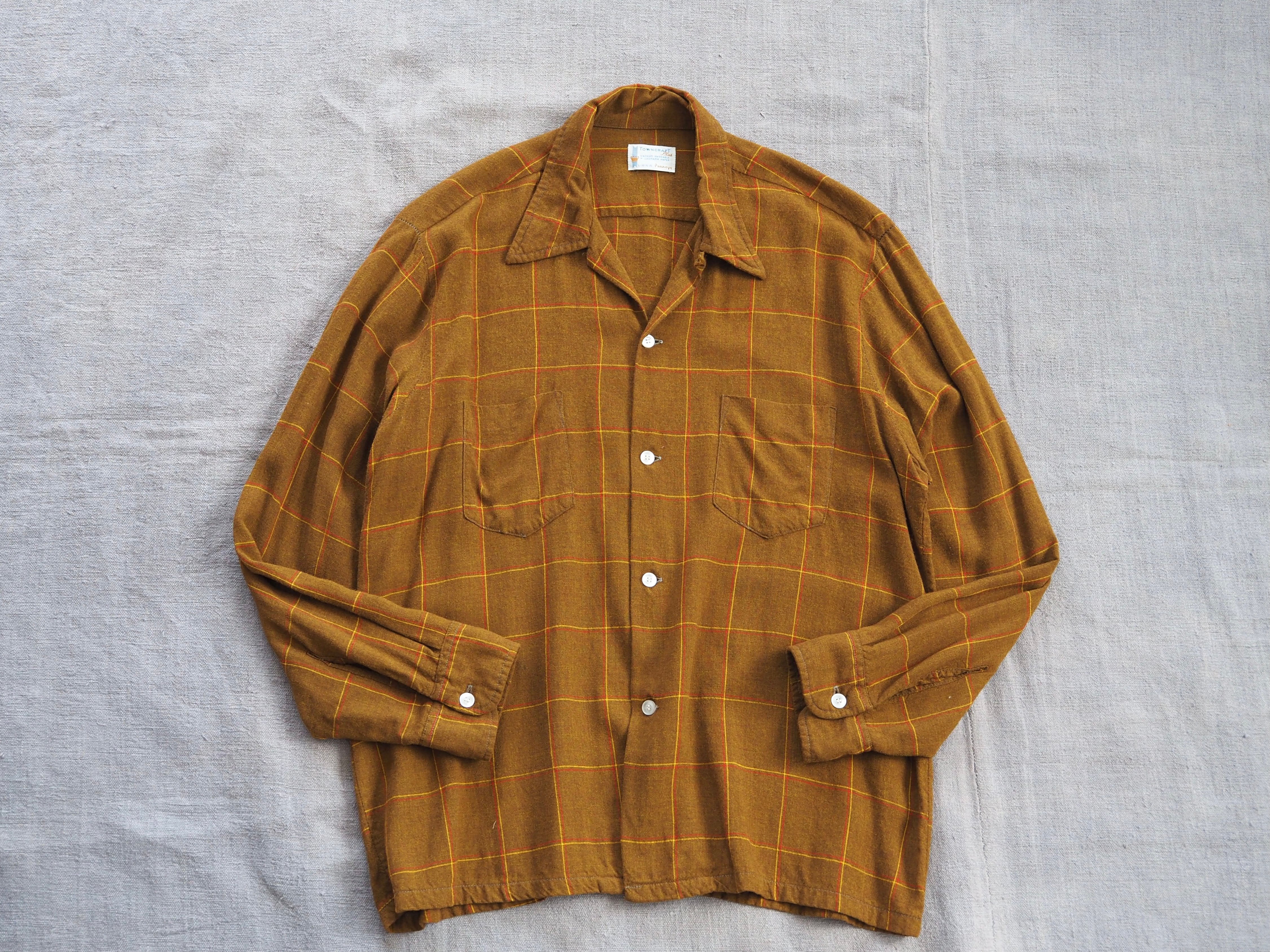 60’s TOWNCRAFT オープンカラー レーヨンシャツ L