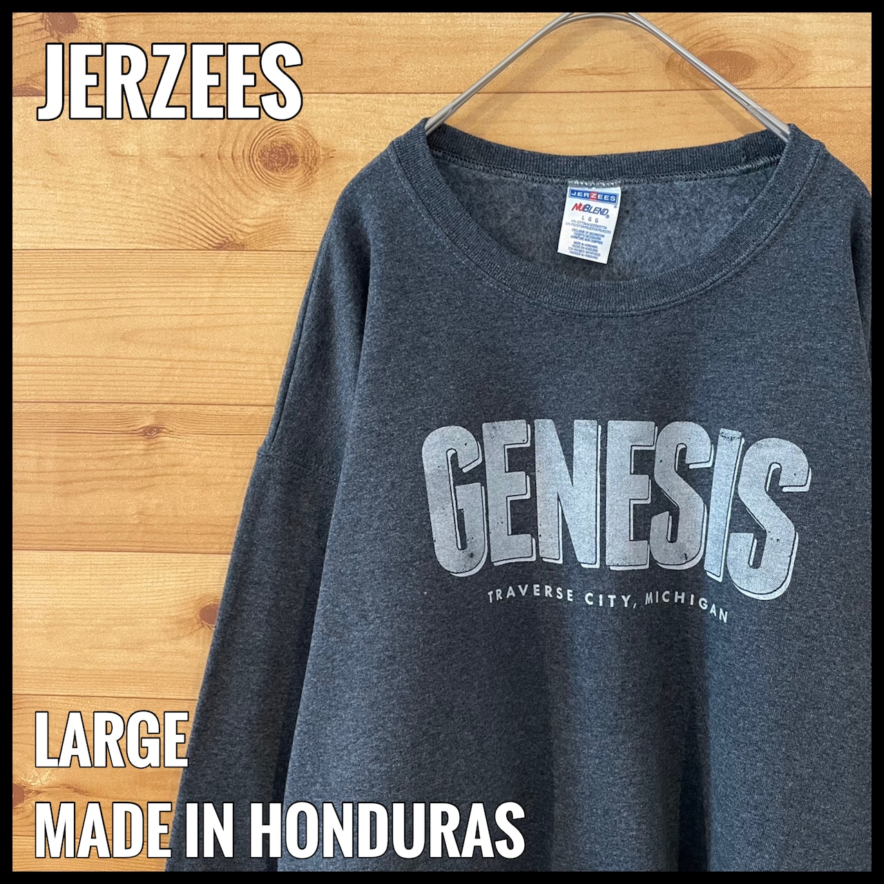 【JERZEES】GENESIS ロゴ プリント スウェット トレーナー L US古着