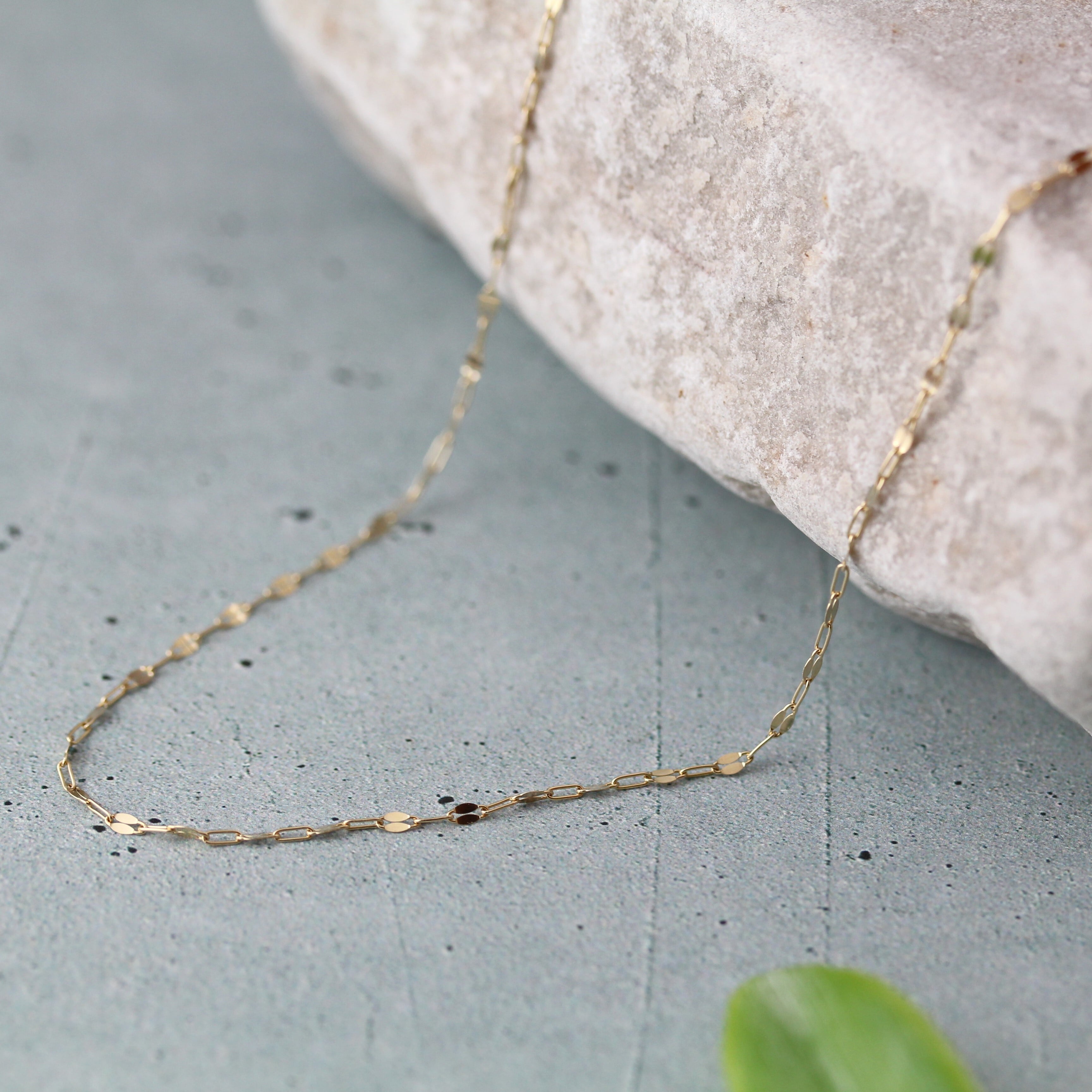 K10 イエローゴールド ペタルチェーンネックレス 42cm No.135 | スキン