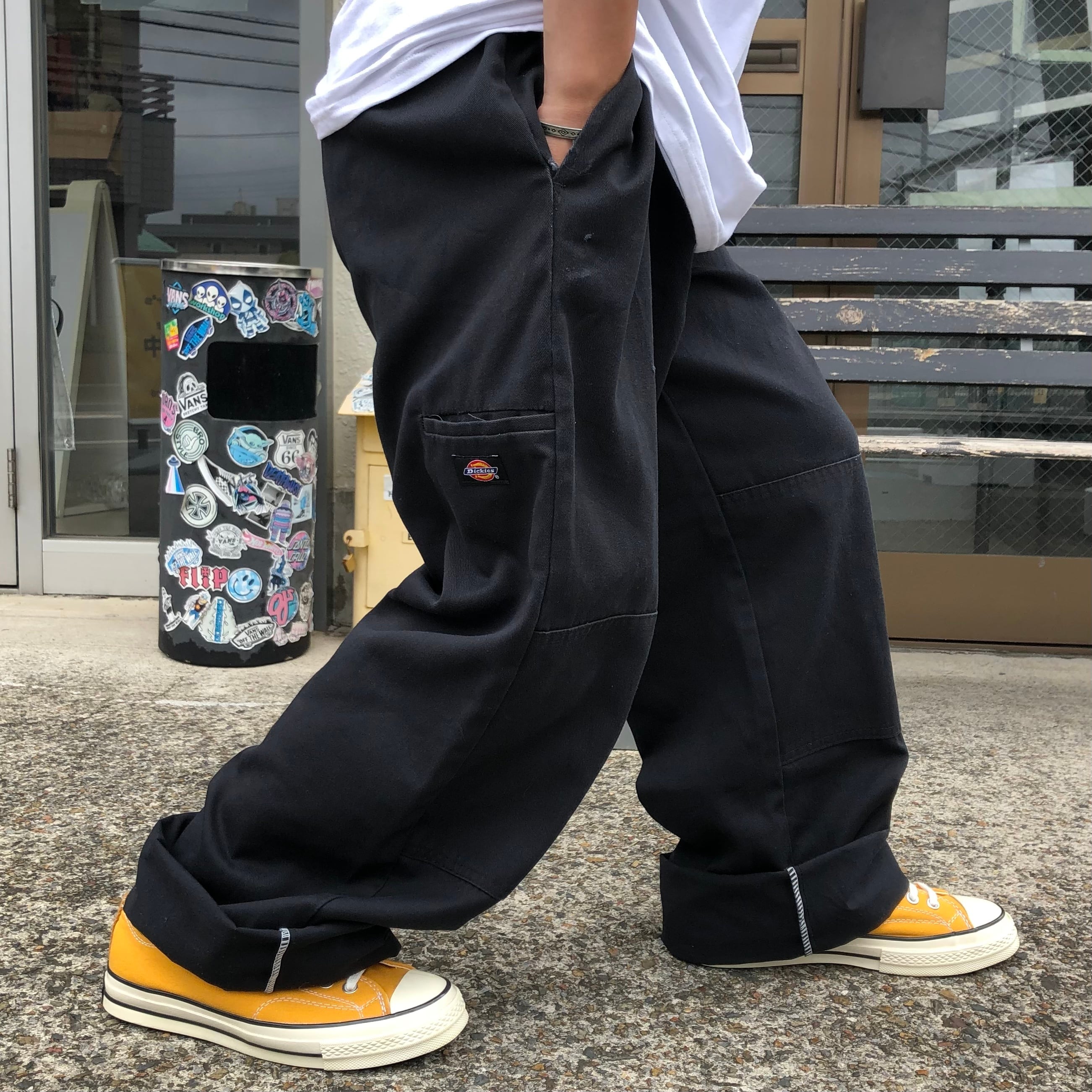 新品未使用 Dickies ダブルニー ブラック size:38×30