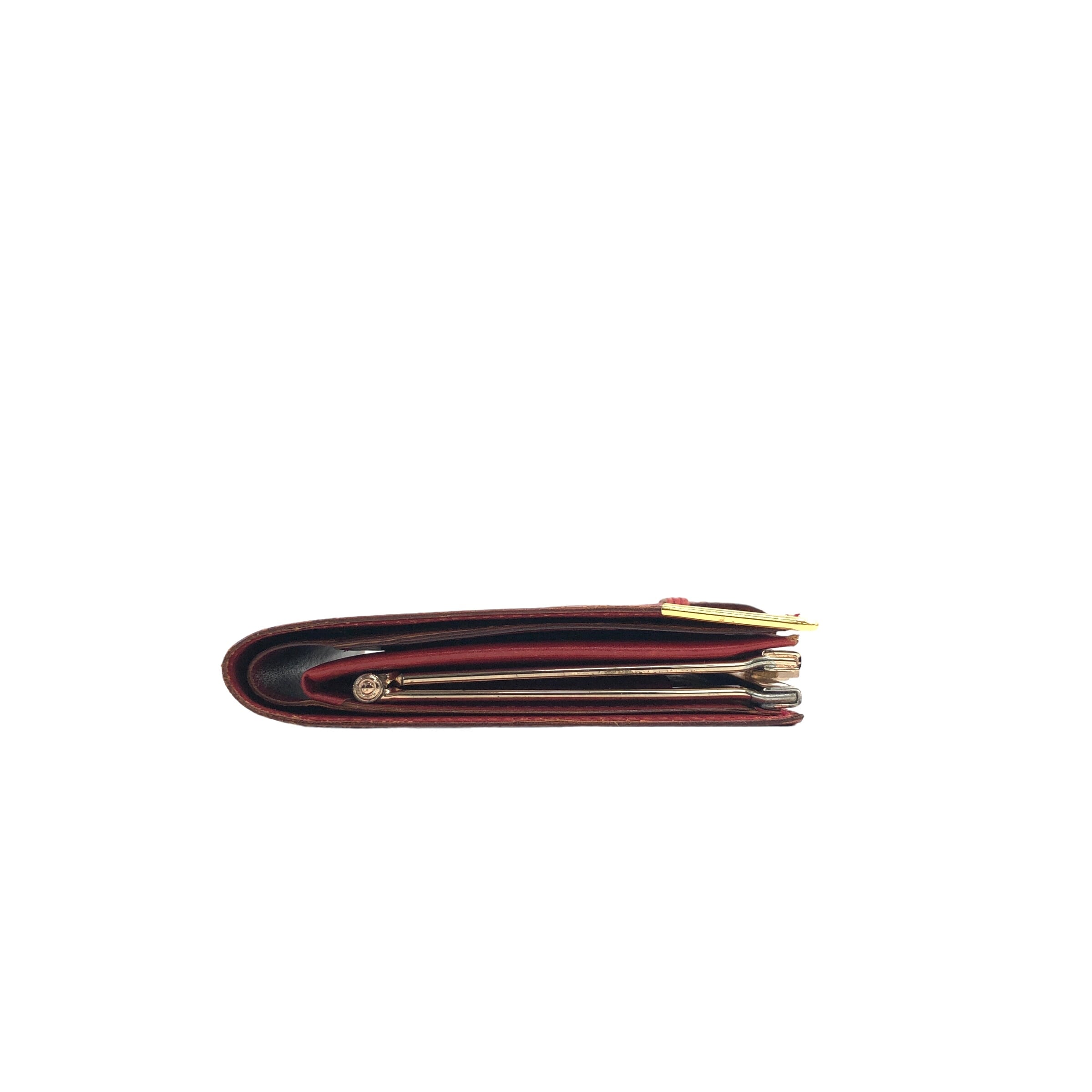 Yves Saint Laurent イヴ・サンローラン 財布 レッド YSL型押し レザー