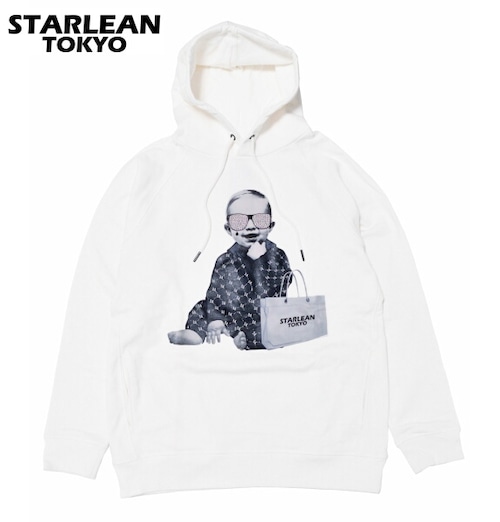 STARLEAN TOKYO スターリアン 東京 パーカー プルオーバー フーディー 裏毛 スワロフスキー SWALLOW HOODIE ホワイト SLPP154