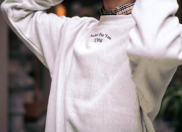 18a/w "SUCKER FOR YOU" Crew Neck Sweat Off White