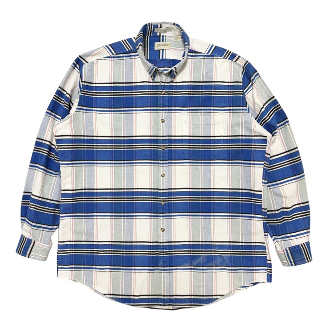 古着 セントジョンズベイ ST JOHN'S BAY ボタンダウン ネルシャツ クリーニング済 90s マドラスチェック メンズXL-XXL相当