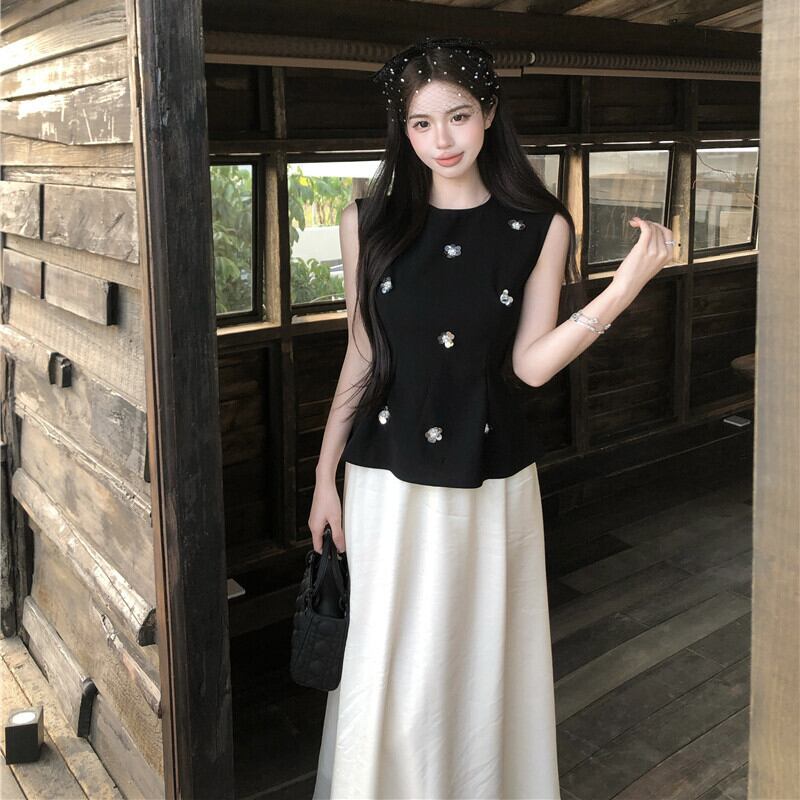 【set】ノースリーブトップス×スカートセット M29573