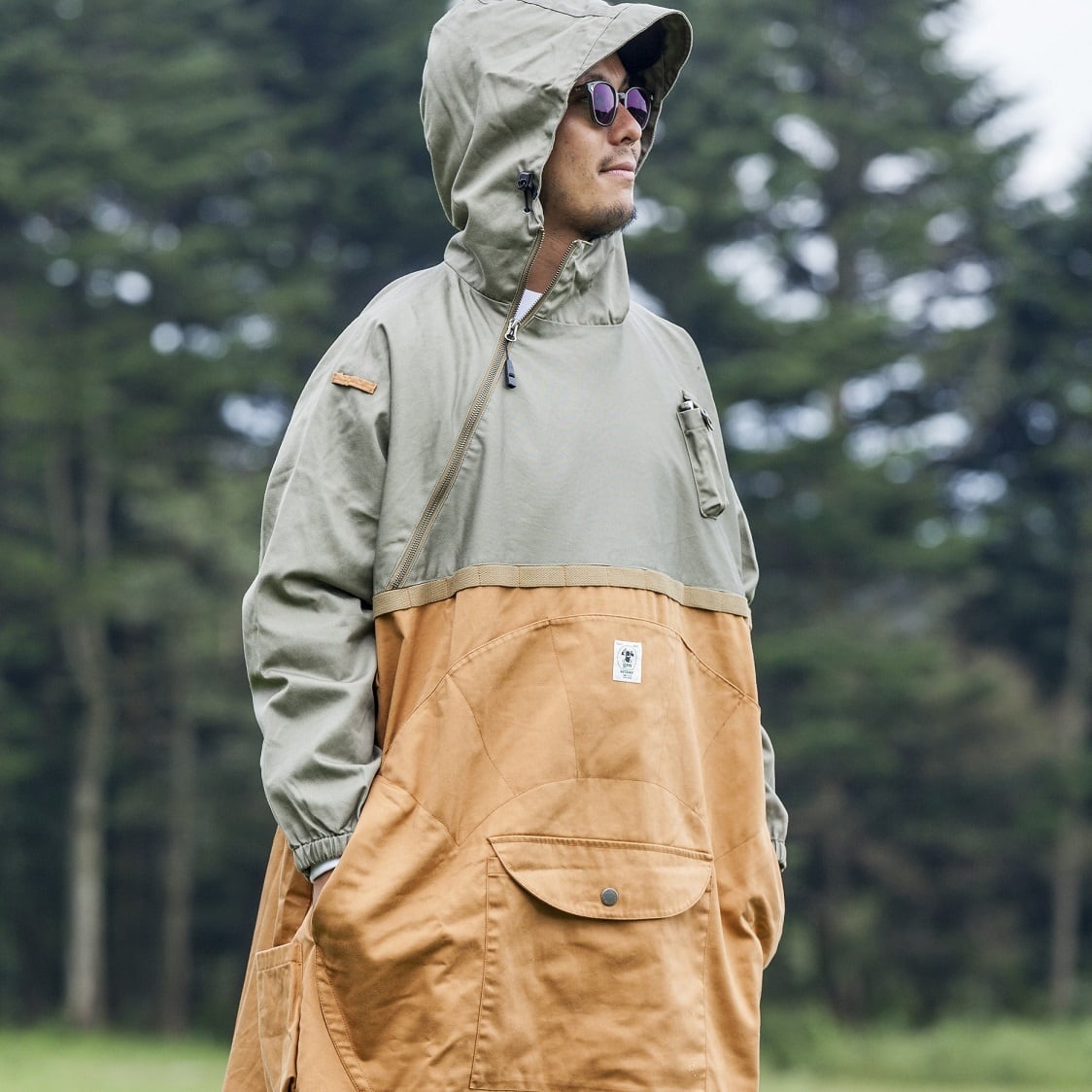 grn】HIASOBI CAMPER PONCHO OLIVE（オリーブ） | ガレージファクトリー
