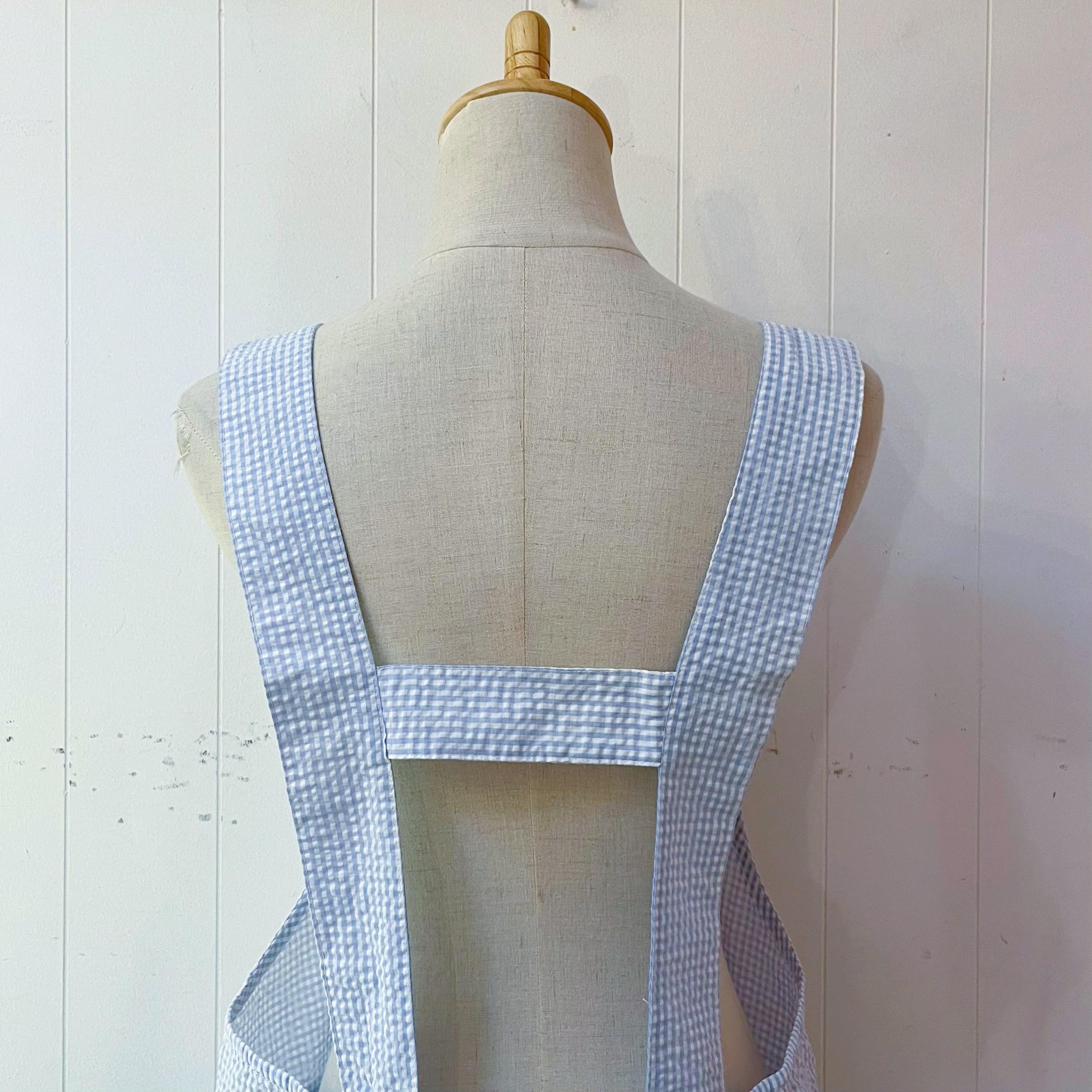 dog wappen gingham seersucker apron