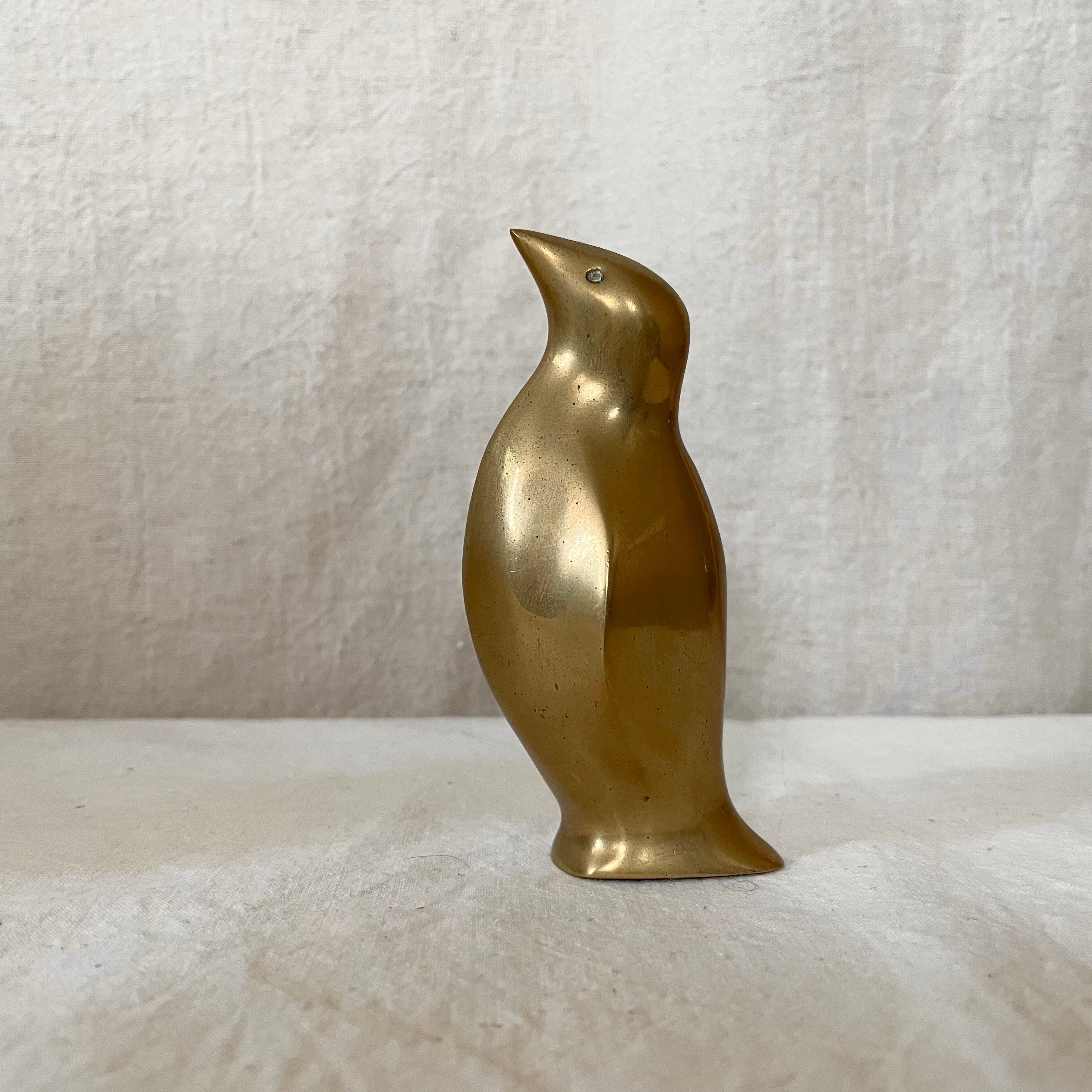 真鍮の上向きなペンギン | tsuitachi craft&brocante