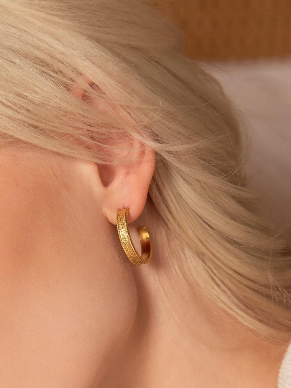 316L hawaiian thick hoop pierce（ 5㎜ 片耳用 ）#p07 | rani