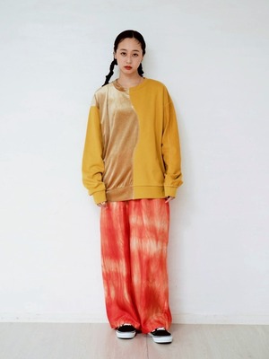 【HCAE】VELOUR PANEL MIX SWEAT SHIRT