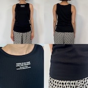 ロゴ刺繍tank/ブラック